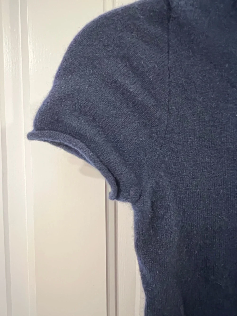 J. Crew Cashmere Short Sleeve Sweater Navy Blue XS